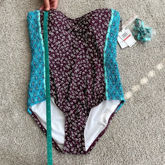 Laundry by Shelli Segal one piece bandeau swimsuit - Picture 6 of 10